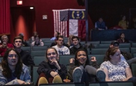 Super Tuesday Watch Party at the Varsity Theatre - March 2020 (Photo courtesy of the Wall Street Journal)